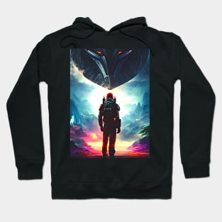 Human/Alien War - First Contact - AI Generated Sci Fi Concept Art - Hoodie